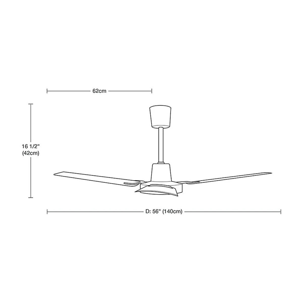 VENTILADOR DE TECHO INDUSTRIAL 56 PULGADAS, CONTROL DE PARED, BLANCO. - Imagen 2